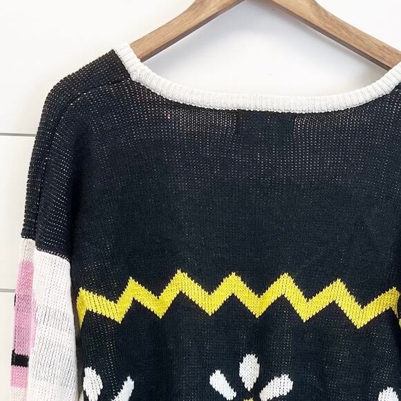 Minkpink Oversized Sweater Womens S Happy Place All Smiles Daisy Quirky Twee Art - Picture 4 of 8